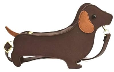 Hetty'S - Schattige Teckel handtas - Leer - Maat 29*8*18cm -