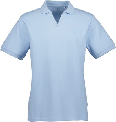 Blue Seven - Polo 321184 blauw uni KM v-hals - maat L