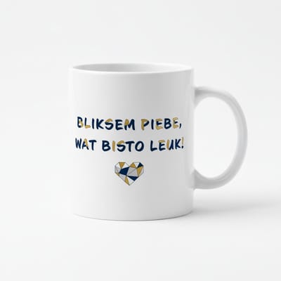 Bliksem Piebe, Wat Bisto Leuk Mok – Grappige Brabantse Tekst | Keramische Koffiemok 330 ml