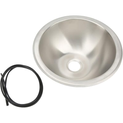 Camper Keuken Spoelbak 304 Roestvrij Staal Getrokken Glad Grote Ruimtebesparende Ronde Camper Spoelbak voor Camper Boot gray