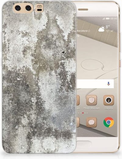 Huawei P10 Plus TPU Siliconen Hoesje Beton Print