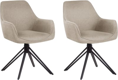 JODAR - Eetkamerstoel set van 2 - Taupe - Polyester