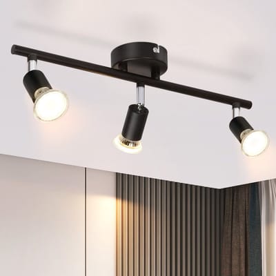 NETTLIFE Opbouwspot GU10 - Zwart - 3 lichts - Moderne Plafondspot | Plafondlamp - Woonkamer | Slaapkamer | Keuken - L 40cm-excl. lichtbron