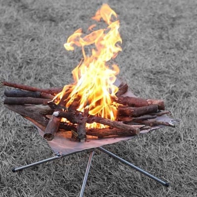 Draagbare Vuurplaats - Opvouwbare Vuurkorf - Buiten Koken - Roestvrij Staal - Verschillende Maten - Zwart