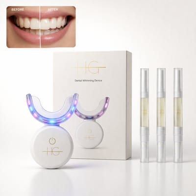 HG Aesthetics Tandenbleek Set LED – Teeth Whitening Kit voor Thuis – Professionele Tandenbleker – Tanden Bleken 10-15 min – Whitening Gel – USB Oplaadbaar