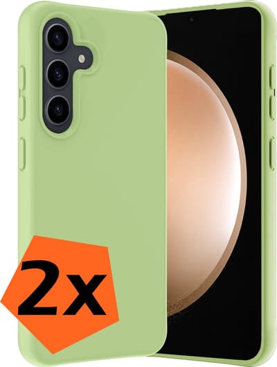 Hoes - 2 Stuks - Geschikt voor Samsung Galaxy S23 FE - Sterk & Shockproof - Case Siliconen - Back Cover - Telefoon Hoes - Groen