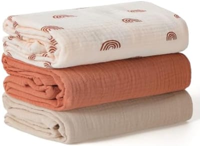 Zachte mousseline inbakerdoek voor baby's - 3 stuks - 100x100 cm