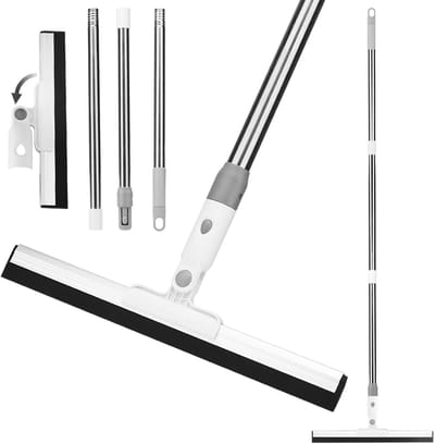 Dailygoods- Waterschuiver 130 cm - Vloertrekker - Douchewisser - Uittrekbare Douchetrekker - Antislip Zuigmond - Microvezelborstel - Geschikt voor Beton/Hout/Marmer