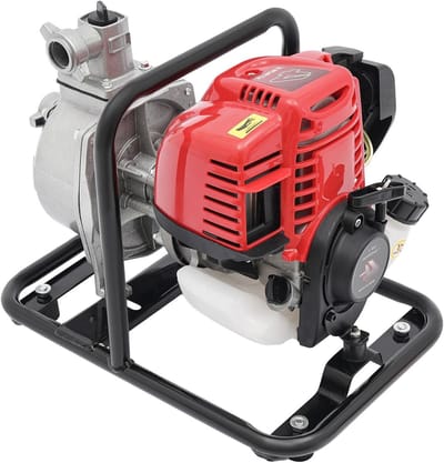 Benzine Waterpomp - Waterpomp Motor - Water Verpompen - Viertakt Motor - 8100 l/h - Zilver Rood Zwart