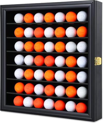 Wandvitrine voor 49 golfballen met UV-bescherming voor Golfliefhebbers