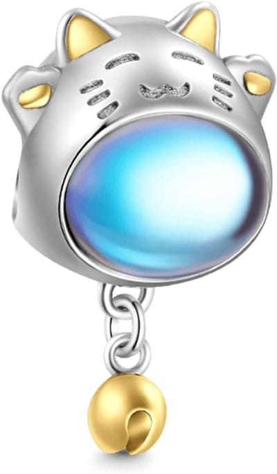 Bedeltje Gelukskatje met Belletje - Zilveren Kat Charm - Armband Versieren - 925 Sterling Zilver - Niet Gespecificeerd - Zilverkleurig