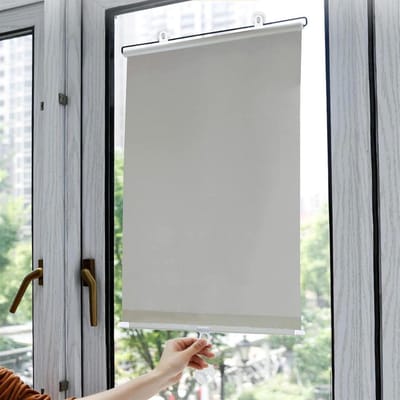 Verduisterend Rolgordijn - Zonnescherm Raam - Privacy Creëren - Zonder Boren - 40x125cm - Grijs