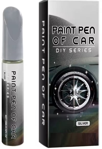 TLVX Zilveren Velgen Schade Reparatie Lakstift / Velg Schade Pen met Kwastje / Velgschade Verf Zilvergrijs / Lichtmetalen Velg Kras Herstel Zilver / Wielnaaf Reparatie Pen / Wieldoppen reparatie verf Grijs / Silver Grey / Krassen verwijderen