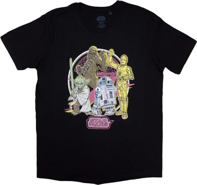 Disney Star Wars - Heroes Neon Heren T-shirt - S - Zwart