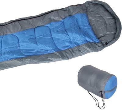 Mummieslaapzak Blauw voor Kamperen en Outdoor - Inclusief Opbergzak
