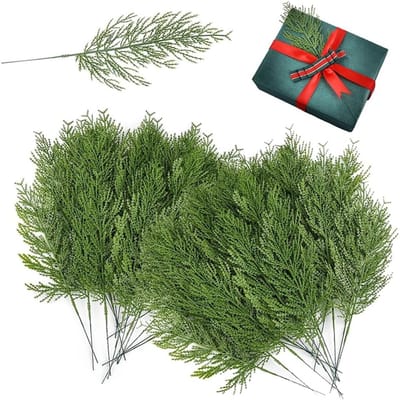 50 Stuks Kunstmatige Dennentakken voor Kerstdecoratie - Groene Neppine Takken, Ideaal voor DIY en Feestelijke Versieringen