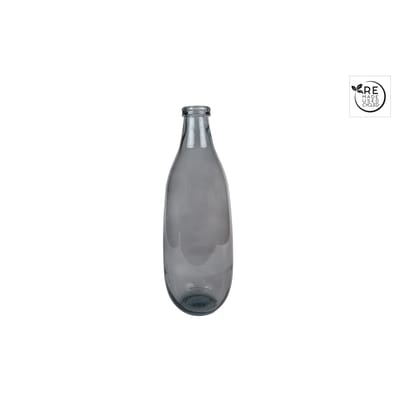 OttoSimon vaas glas grijs 15x15x40cm decoratie modern.