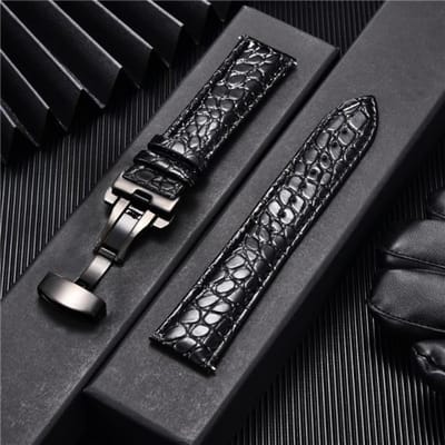 Krokodilpatroon Luxe Design Lederen Horlogebanden met Automatische Gesp Mannen Horlogeband 18mm 20mm 22mm 24mm Horlogebanden 18mm