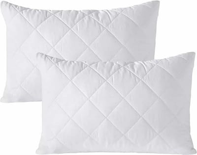 Kussenbeschermer - Kapitone - 2 stuks - Wit - Kussenbeschermers - 60 x 70 cm - 100% Katoen - Molton - Kussensloop - Kussen Beschermer - kussenbeschermers - Met rits - kussen - molton - Kussenslopen
