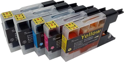 KATRIZ® huismerk inkt voor|Brother 1240XL/1280XL| 2x black +1x Cyan +1x Magenta+1x Yellow| ( 5stuks)