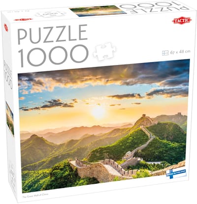 Tactic The Great Wall of China – Puzzel – 1000 stukjes – Iconisch Wereldwonder – Berglandschap bij Zonsopgang – Hoogwaardige Scandinavische Kwaliteit