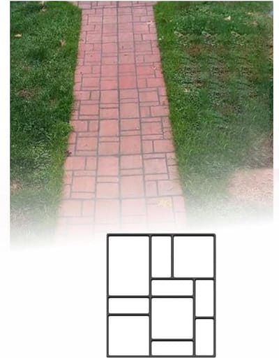 Betonmallen Stapstenen - Bestratingsvormen Tuinpad - Tuin Decoratie Maken - Herbruikbaar Ontwerp - 45 x 40 cm - Zwart