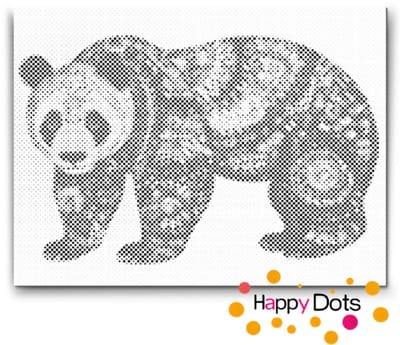 HappyDots DOT Painting Mandala Dieren 06 - Panda - 40x50cm