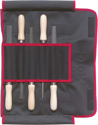 Vijl- en rasp set 5-delig 200 mm voor hout, staal en metaal