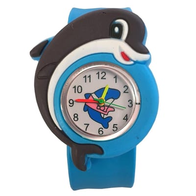 Fako Bijoux® - Kinderhorloge - Slap On Mini - Dolfijn - Lichtblauw