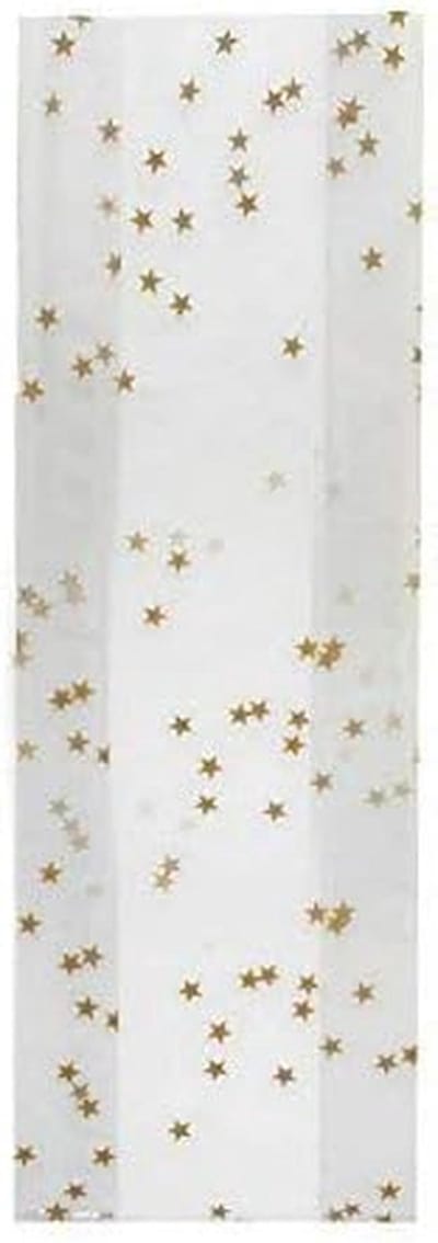Luxe Geschenkzak PP met Gouden Sterrenmotief 20 x 48 cm