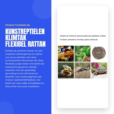 Dailygoods- Klimtak Flexibel - Rattan Decoratie - 3D Leefruimte - Voor Reptielen - Aquariums - Natuurlijke Vorm - 300 cm Lengte - Reptieldecoratie