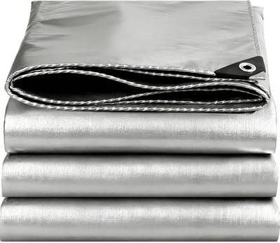 Waterdicht Afdekzeil - Beschermhoes Buiten - Tuin Meubels Dekken - UV Bestendig Scheurvast - 4x4 Meter - Zilver