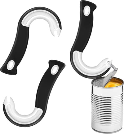 2 stuks Ring Pull Glasopener Draagbare J vormige keukenhulp haak blikopener flesopener voor blikjes met sluitringen