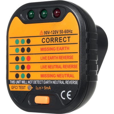 Stopcontact Tester Draagbare Stekker Stopcontact Circuit Tester Polariteit Spanning Tester Stopcontact Zoeker Elektrisch US zwart