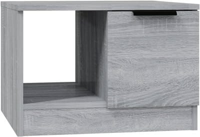 Salontafel Hout Gesneden 50x50x36cm Bijzettafel Woonkamer Eikenkleur