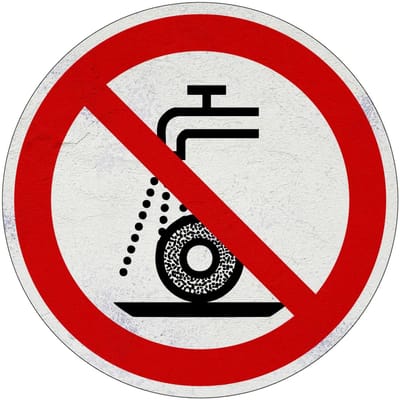 Niet nat slijpen verbodsbord - P033 | Sign Again materiaal | 10 cm
