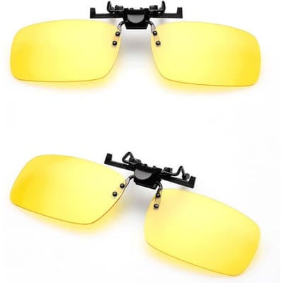 Zonnebril Heren Bijziendheid Zonnebril Clip Heren Dames Rijden Nachtzicht Bril Omhoogklapbare Clip Opvouwbare Nachtzicht Clip 1 PC yellow