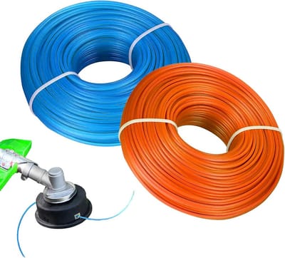 Trimmerdraad Set - Maai- en grastrimmersnoer - Gazon Onderhouden - Duurzaam Nylon Materiaal - 2 x 60 meter - Oranje Blauw
