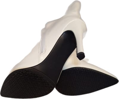 RUON- HALFHOOG LEDERLOOK LAARSJE-NAALDHAK 8 CM-EXTRA PURSE-38
