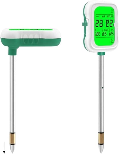Digitale Bodemtester - 7-in-1 Meter - Planten Verzorgen - Multifunctionele Metingen - 16.5 cm Sonde - Zwart