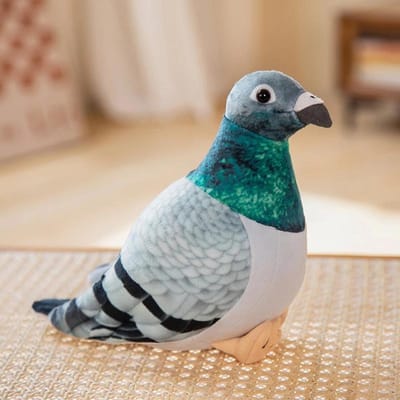 Nieuwe Levensachtige Vogel Pluche Speelgoed Simulatie Witte Groene Duif Leuke Ekster Knuffeldier Pop Fotografie Rekwisieten Huisdecoratie Cadeaus 20cm gray