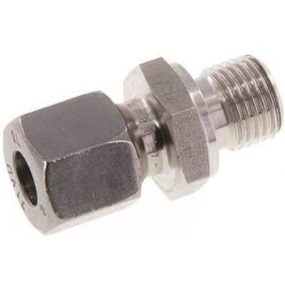G 1/4'' Buitendraad x 8L RVS Rechte Snijring Koppeling 315 Bar DIN 2353