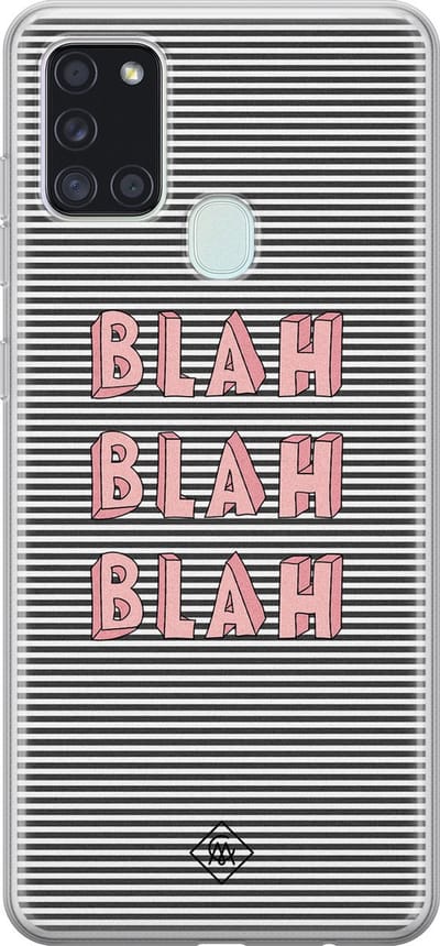 Casimoda® hoesje - Geschikt voor Samsung A21s - Blah Blah Blah - Backcover - Siliconen/TPU - Multi