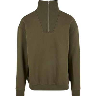 Urban Classics - Cut&Sew Troyer Sweater/trui - S - Olijfgroen