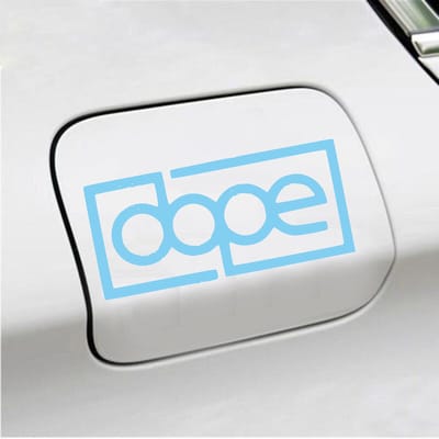 Bumpersticker - Dope - 6,8 X 14,8 - Licht Blauw