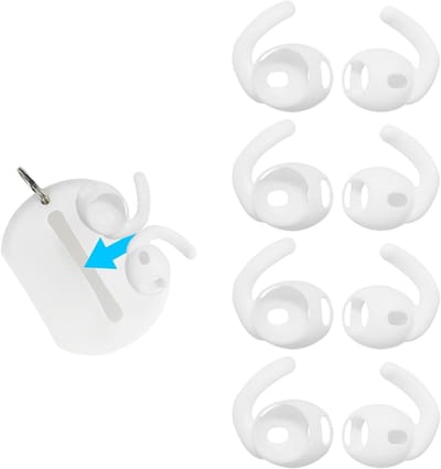 4 Paar Vervangende Oorklemmen voor AirPods Pro 3 - Siliconen Oorklemmen met Opbergtas, Antislip en Zweetbestendig voor Sport en Activiteiten, Wit