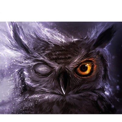 5D DIY diamant schilderij cartoon uil volledige ronde diamant borduurwerk kruissteek strass 20X30CM gray
