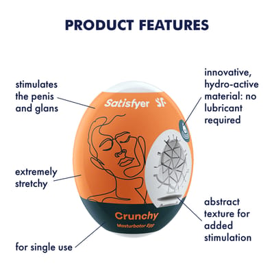 Satisfyer 'Masturbator Egg - Crunchy', 3 stuks