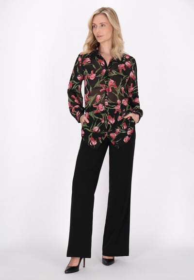 usha Blouse Dames Zwart Veelkleurig