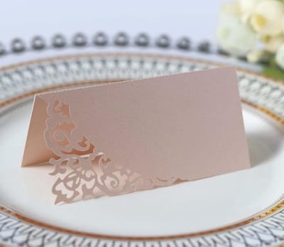 Plaatskaartjes Naamkaartjes - Tafeldecoratie Kaarten - Feestelijke Tafeldekking - Zelfstandig Staand - 100 Stuks - Roze